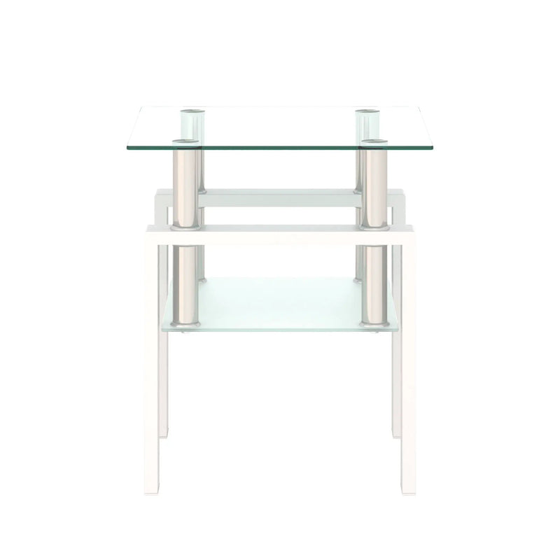 Modern Tempered Glass Tea Table, End Square Table For Living Room by Unique Piece Furniture
