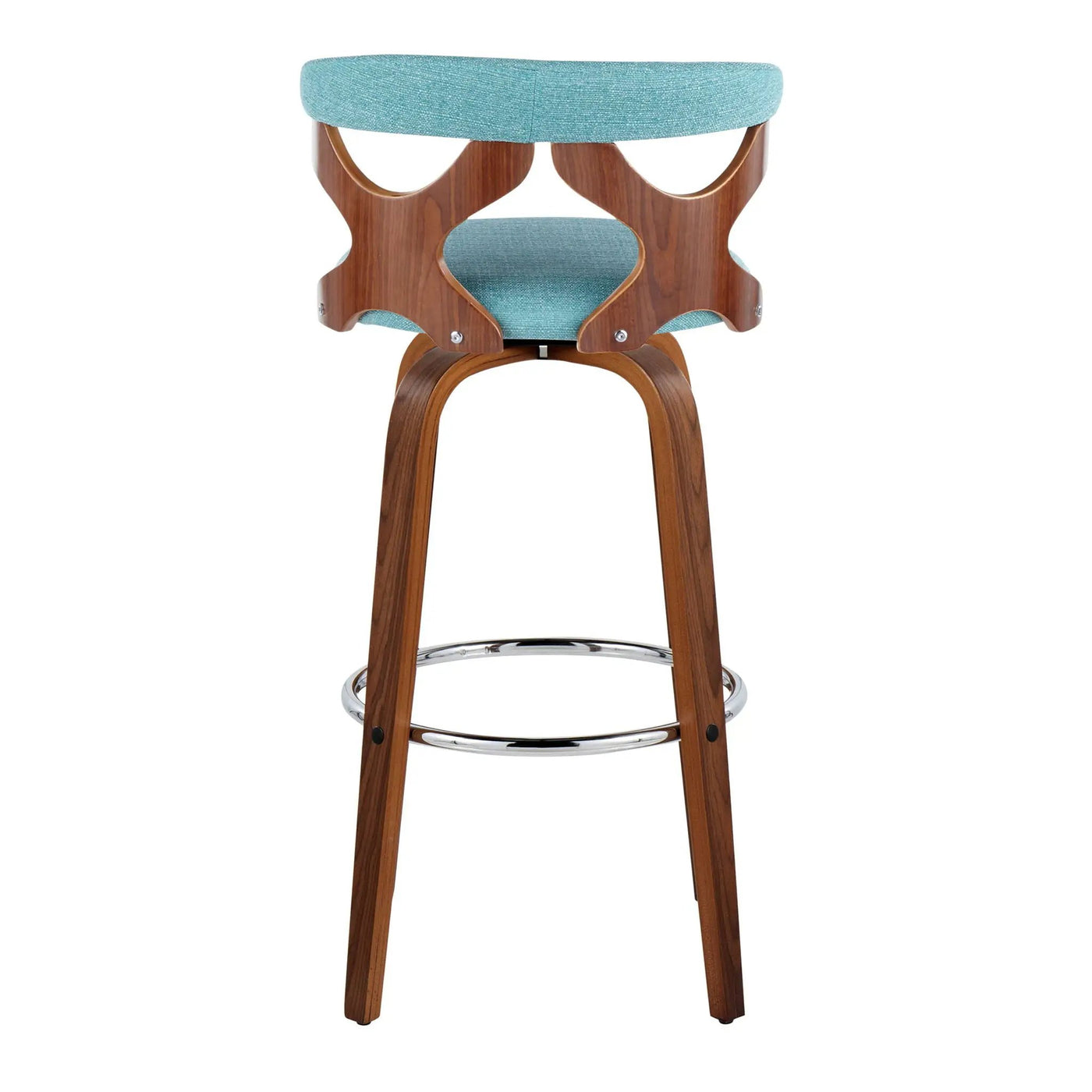 Gardenia - Mid Century Modern Fixed Height Barstool With Swivel With Round Footrest (Set of 2) by HouseOfZazla
