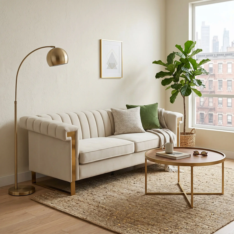 FX-P81B-CW Velvet Sofa by HouseOfZazla