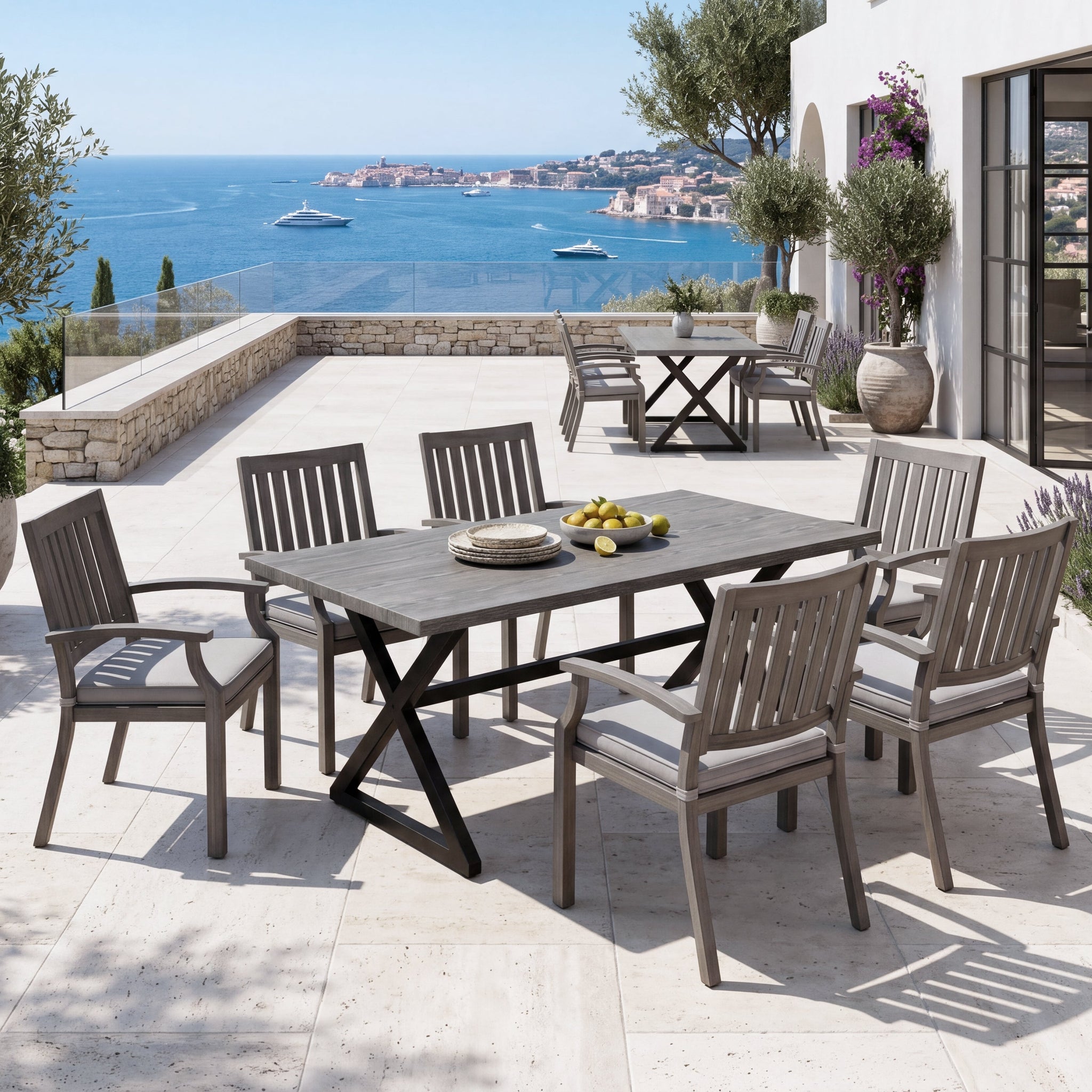 7-Piece Outdoor Dining Set with Aluminum Chairs by HouseOfZazla