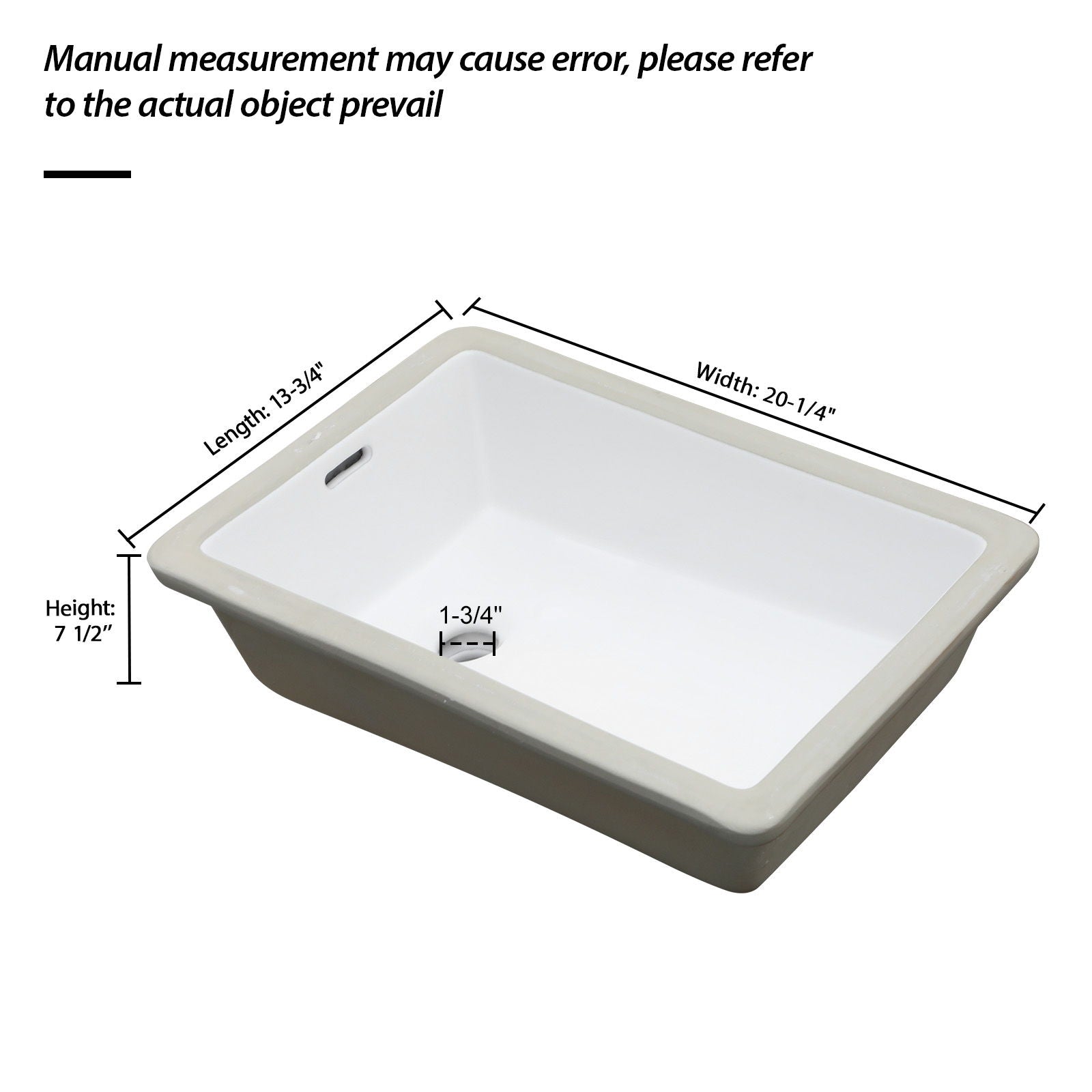Vertical Undermount Bathroom Sink With Overflow - White by HouseOfZazla