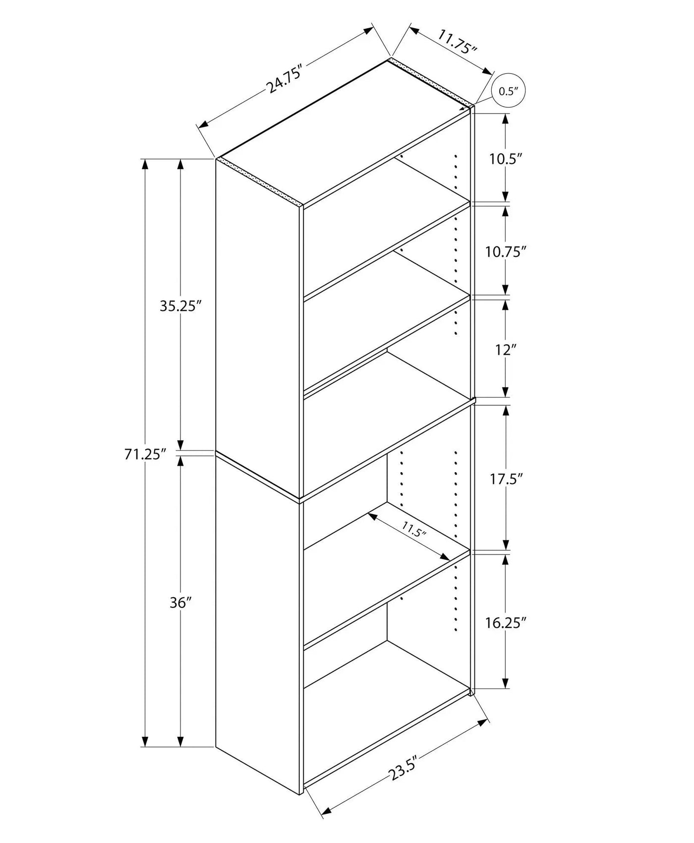 6-Tier Transitional Bookshelf for Office by HouseOfZazla