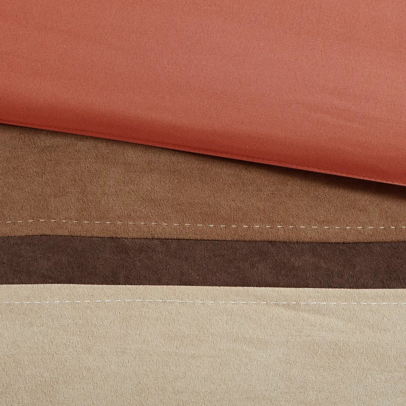 7 Piece Faux Suede Comforter Set - Coral King by HouseOfZazla