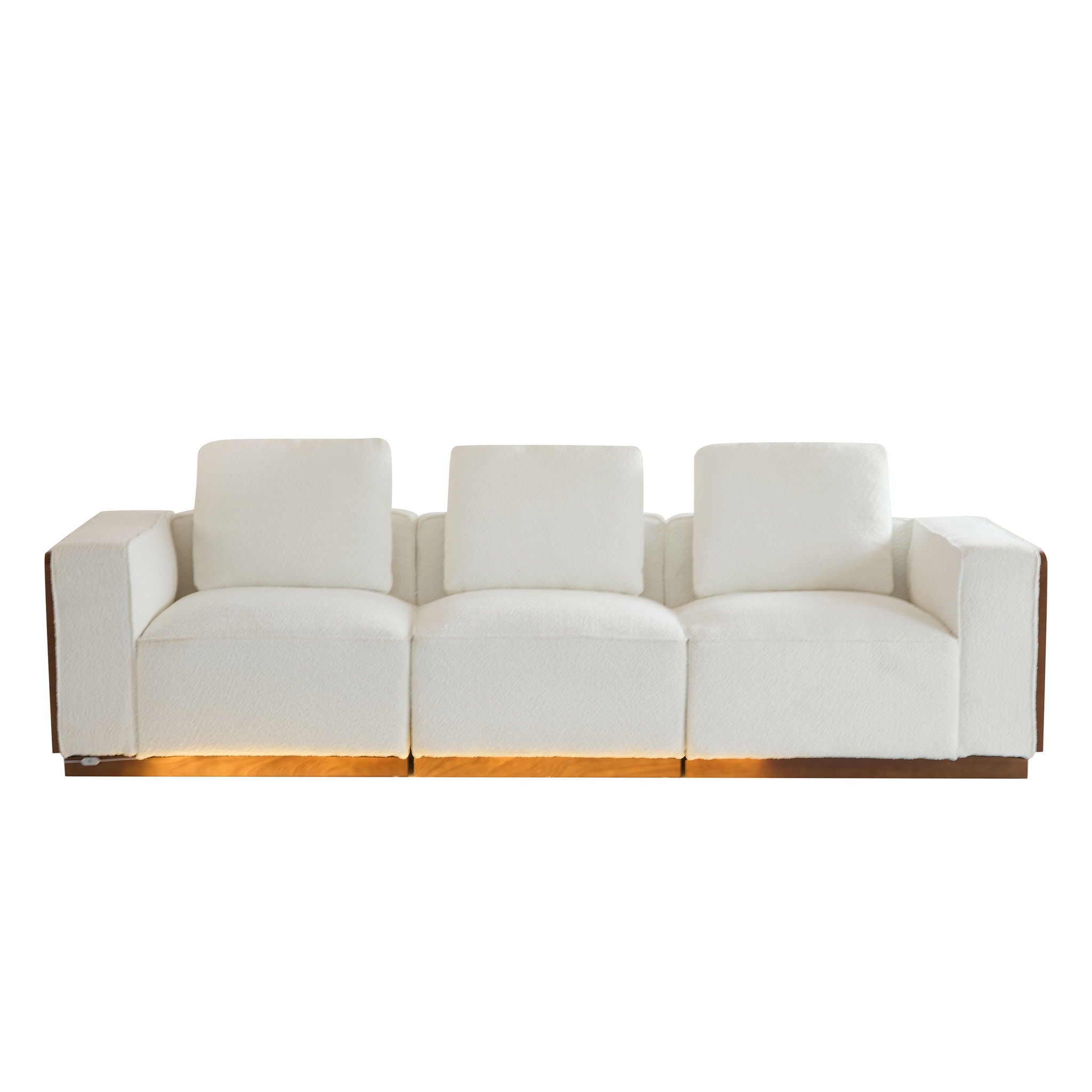 Chita Sectional Sofa 3 Seater With Light Strip - Beige by HouseOfZazla
