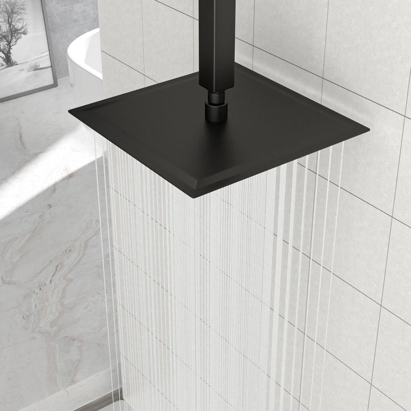 Modern 10" Square Rainfall Shower Head & Stainless Steel Wall Or Ceiling Mount Luxury Spa Shower Panel by HouseOfZazla