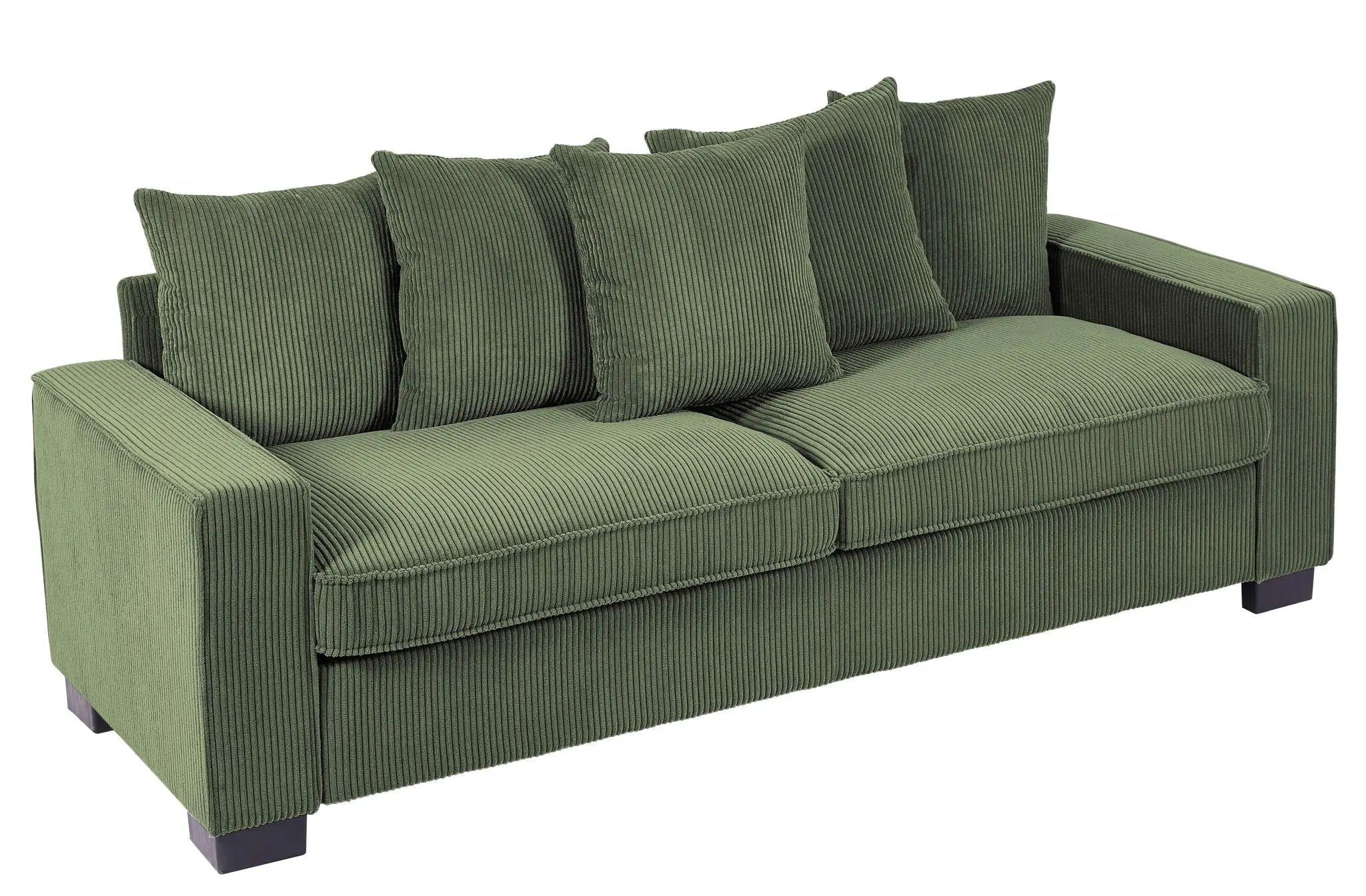 Luxe Sofa With 5 Matching Toss Pillows, Sleek Design, Spacious And Comfortable 3 Seater Couch by Unique Piece Furniture