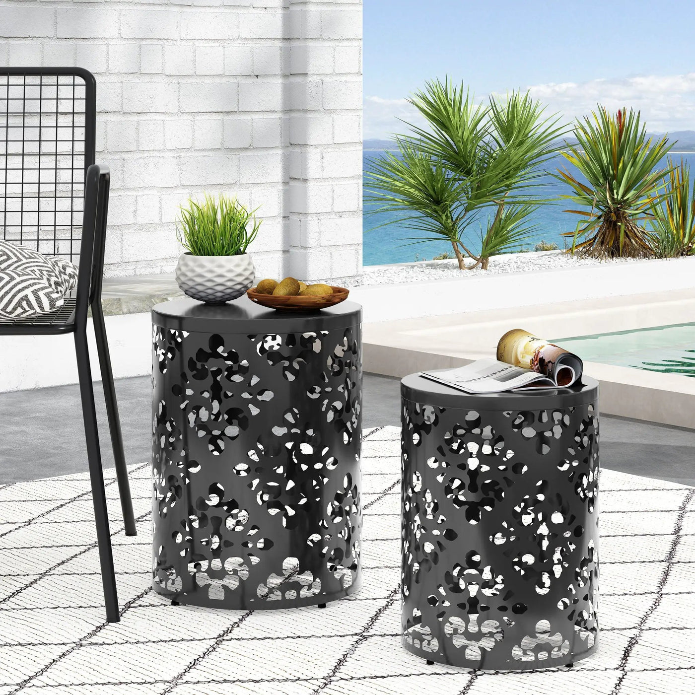 Outdoor Metal Modern Design End Table by HouseOfZazla