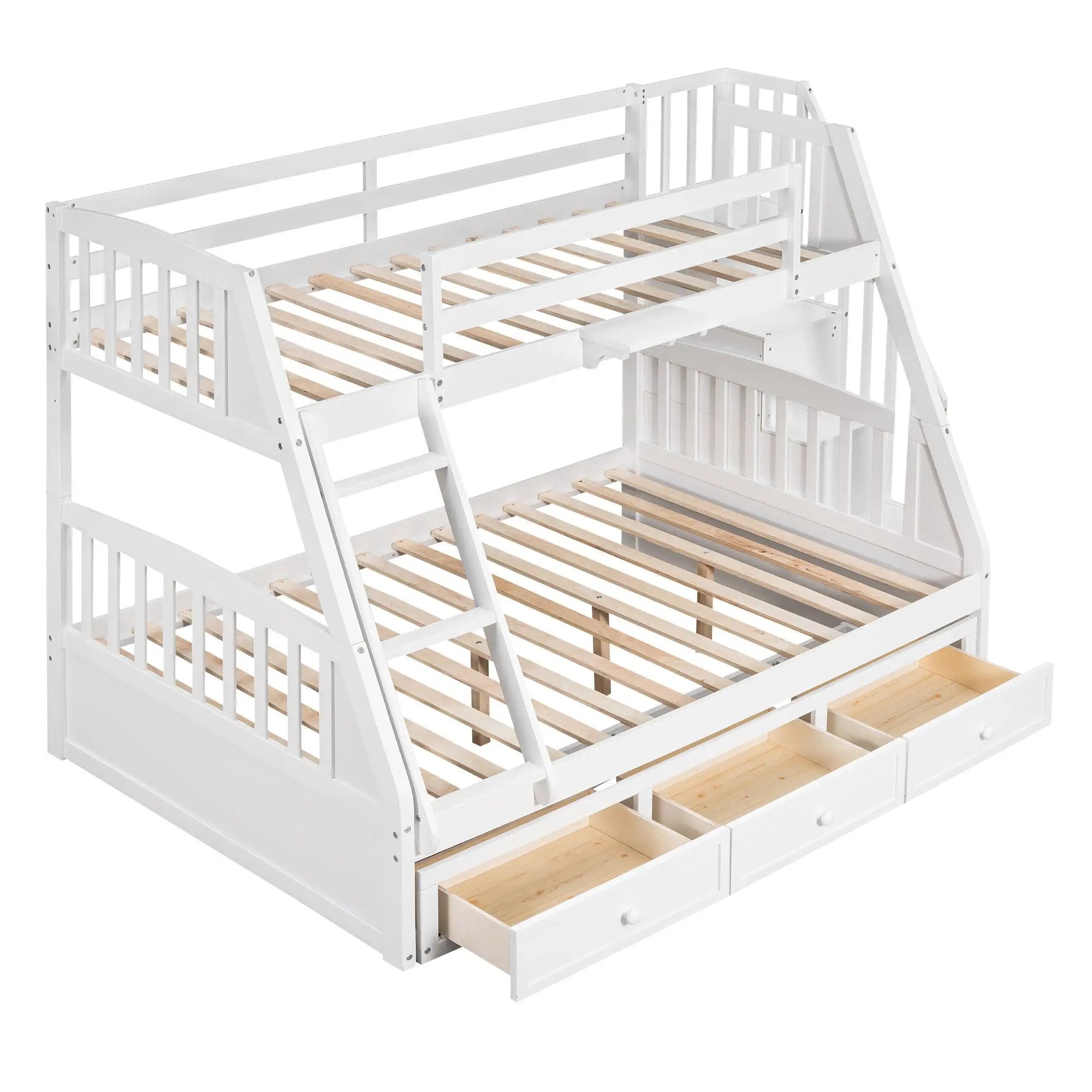Bunk Bed With Drawers, Ladder And Storage Staircase by HouseOfZazla