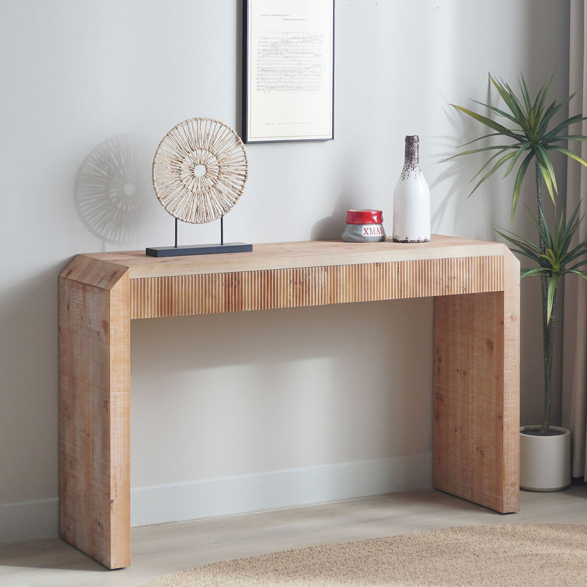 Rustic Modern Console Table with Drawer Storage - Natural Wood, photo 3 of 4