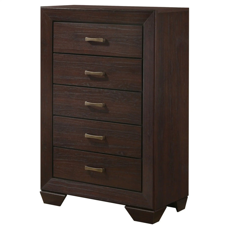 Kauffman 5-drawer Bedroom Chest Dark Cocoa by Unique Piece Furniture