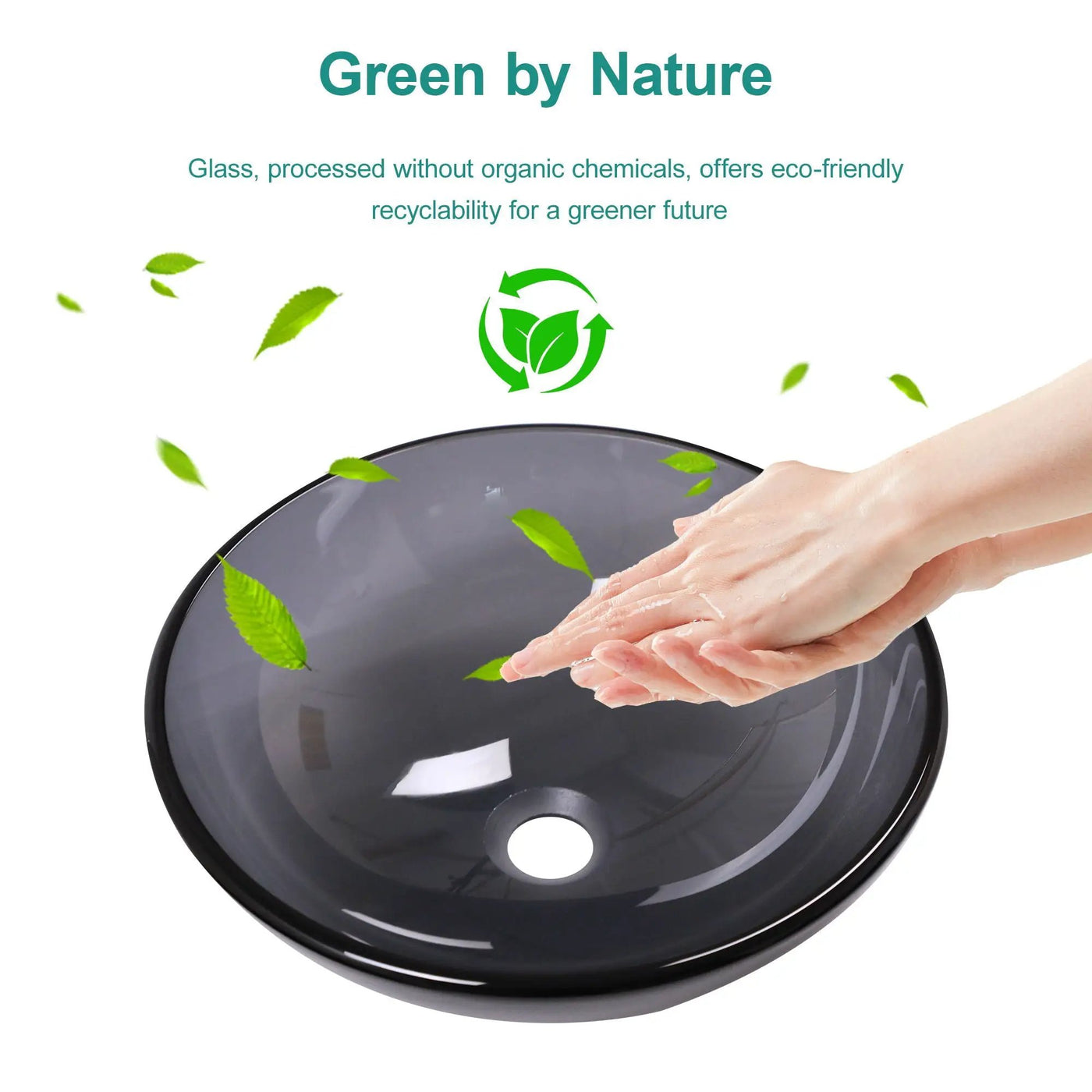 Artistic Tempered Glass Vessel Sink With Pop Up Drain by HouseOfZazla