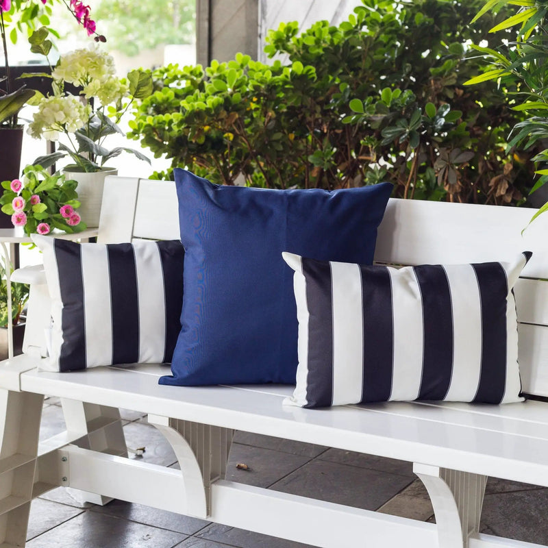Horizon - Stripe Pillow Outdoor & Indoor - Black by HouseOfZazla