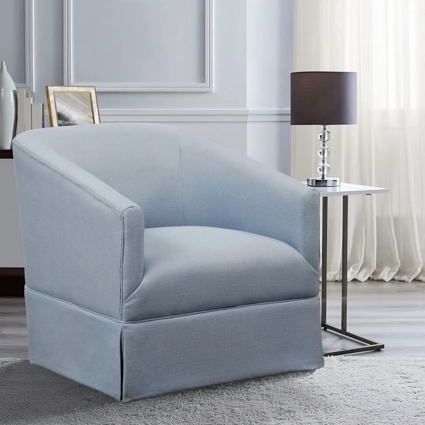 Earl - Skirted Swivel Chair by HouseOfZazla