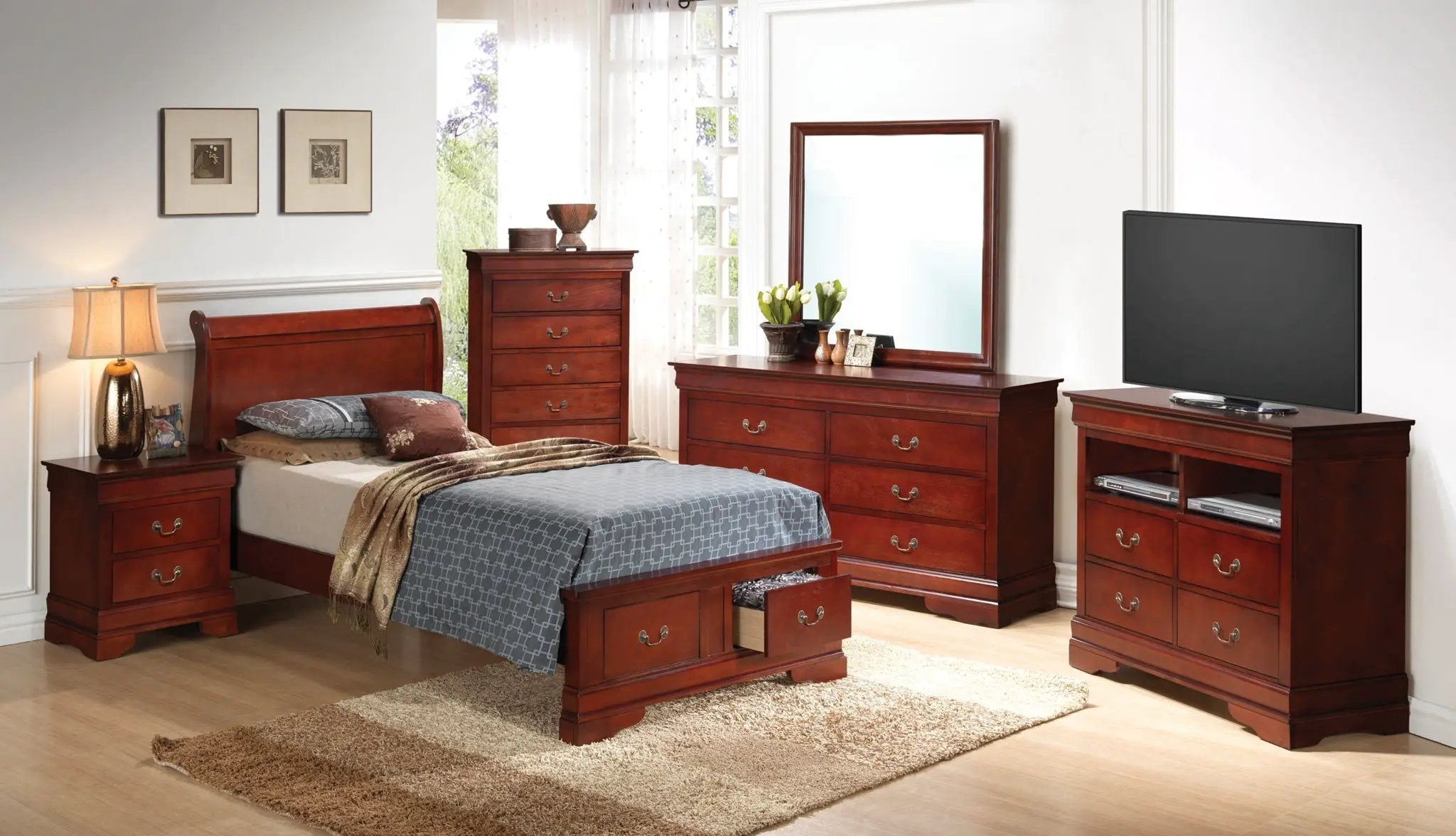 Upholstered Panel Sleigh Bed Design by Unique Piece Furniture