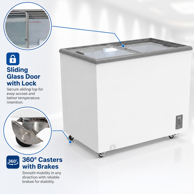 7.0 Cu.Ft Commercial Display Chest Freezer with Inverter Technology - Glass, photo 6 of 10