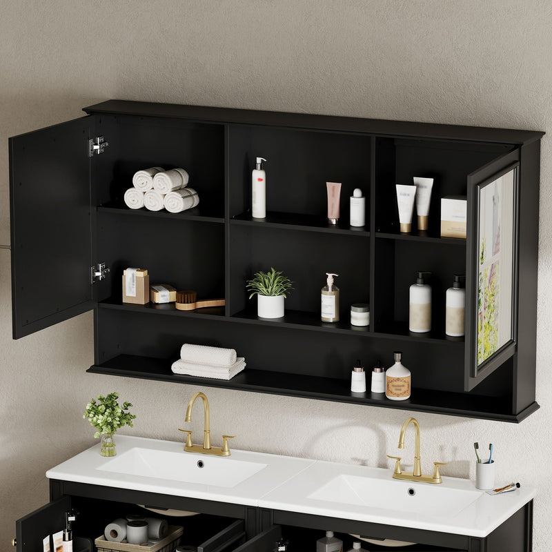 Wall Mounted Bathroom Medicine Cabinet With Double Mirrored Doors by HouseOfZazla