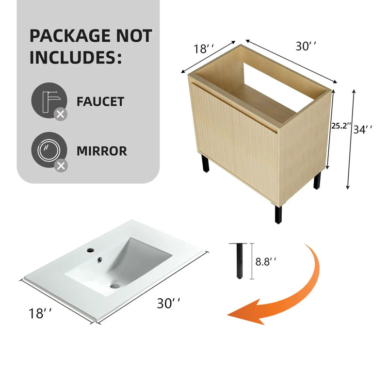 30 Inch Bathroom Vanity Without Sink by HouseOfZazla