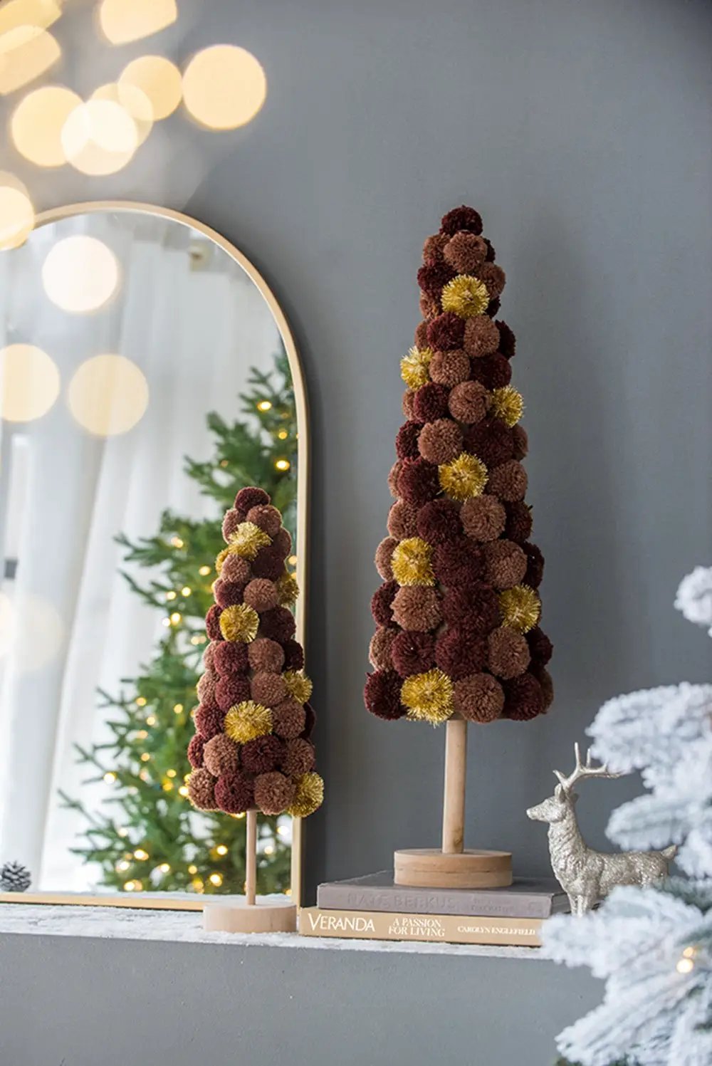 6.7x6.7x20" Tree Christmas Table Decor, Coffee by HouseOfZazla