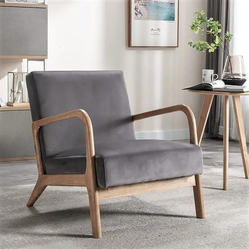 Classic Mid-Century Modern Accent Chairs, Open Framed Armchair With Cushioning by Unique Piece Furniture