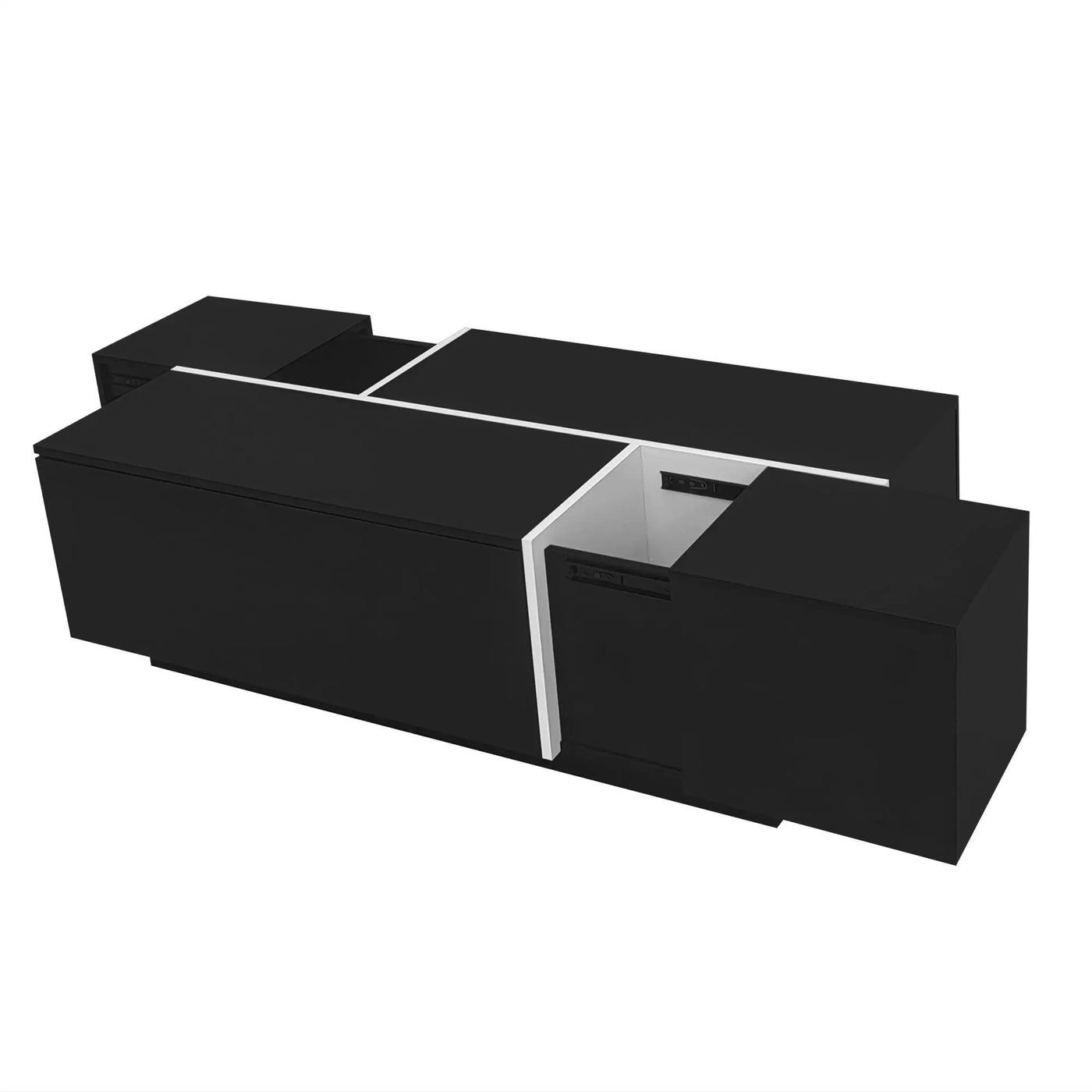Extendable Coffee Table With 2 Hidden Storage Space And 2 Drawers For Living Room by HouseOfZazla