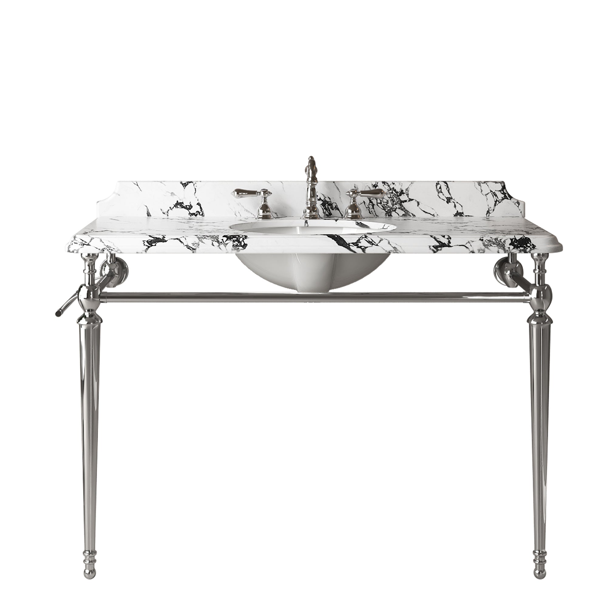 VICI 48" Bathroom Console Sink, Undermount Ceramic Vanity Basin & Panda by HouseOfZazla