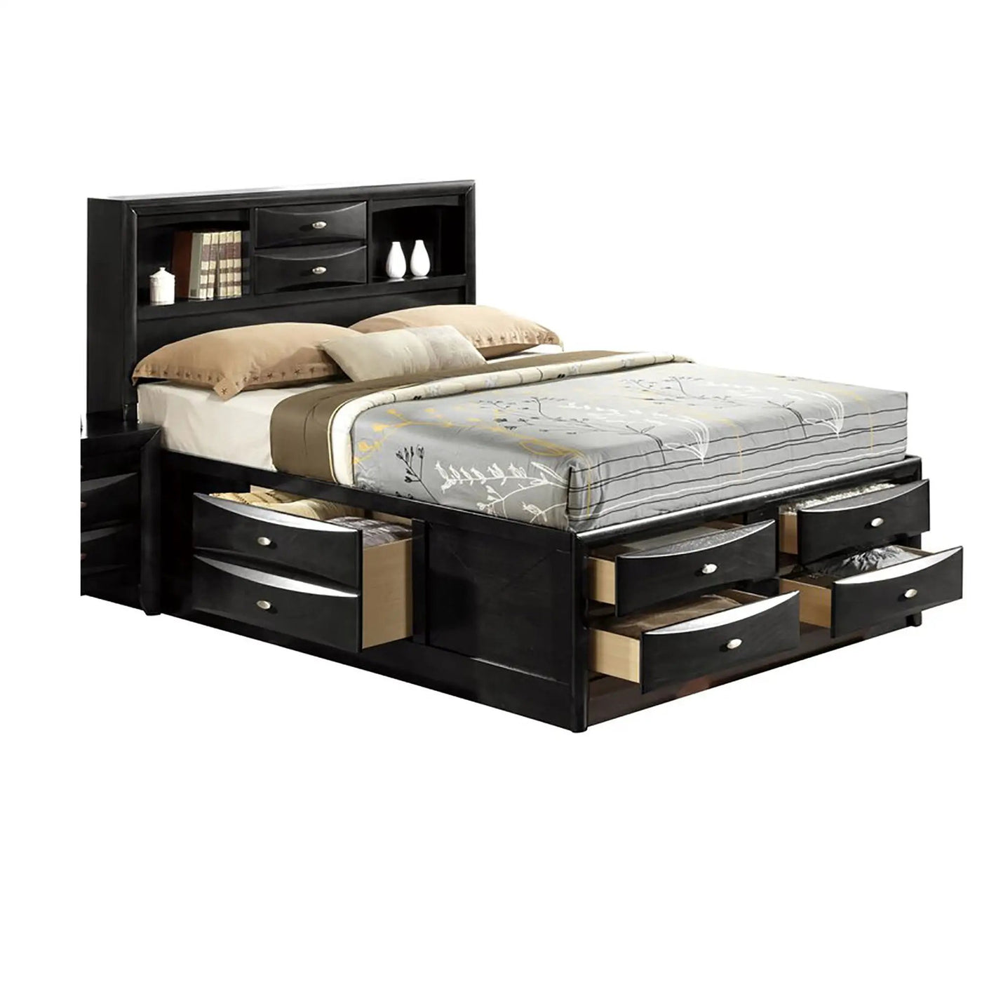 Lucille - Bed With Storage And Bookcase Headboard by Unique Piece Furniture