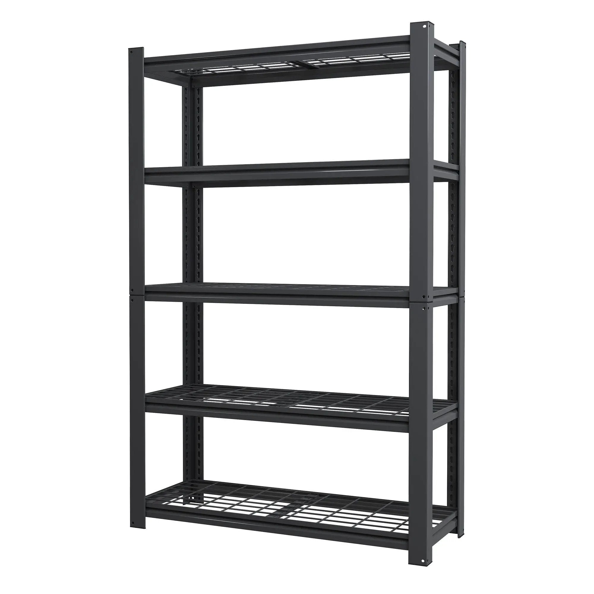 Heavy Duty 5 Tier Adjustable Metal Mesh Storage Rack With 2000 Lbs Capacity - Brushed Nickel by HouseOfZazla