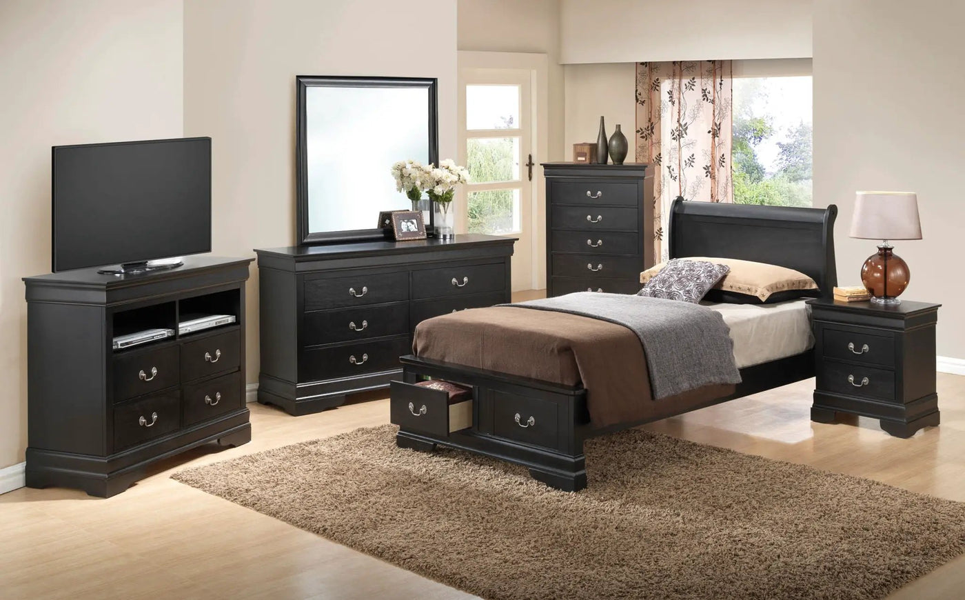 Upholstered Panel Sleigh Bed Design by HouseOfZazla