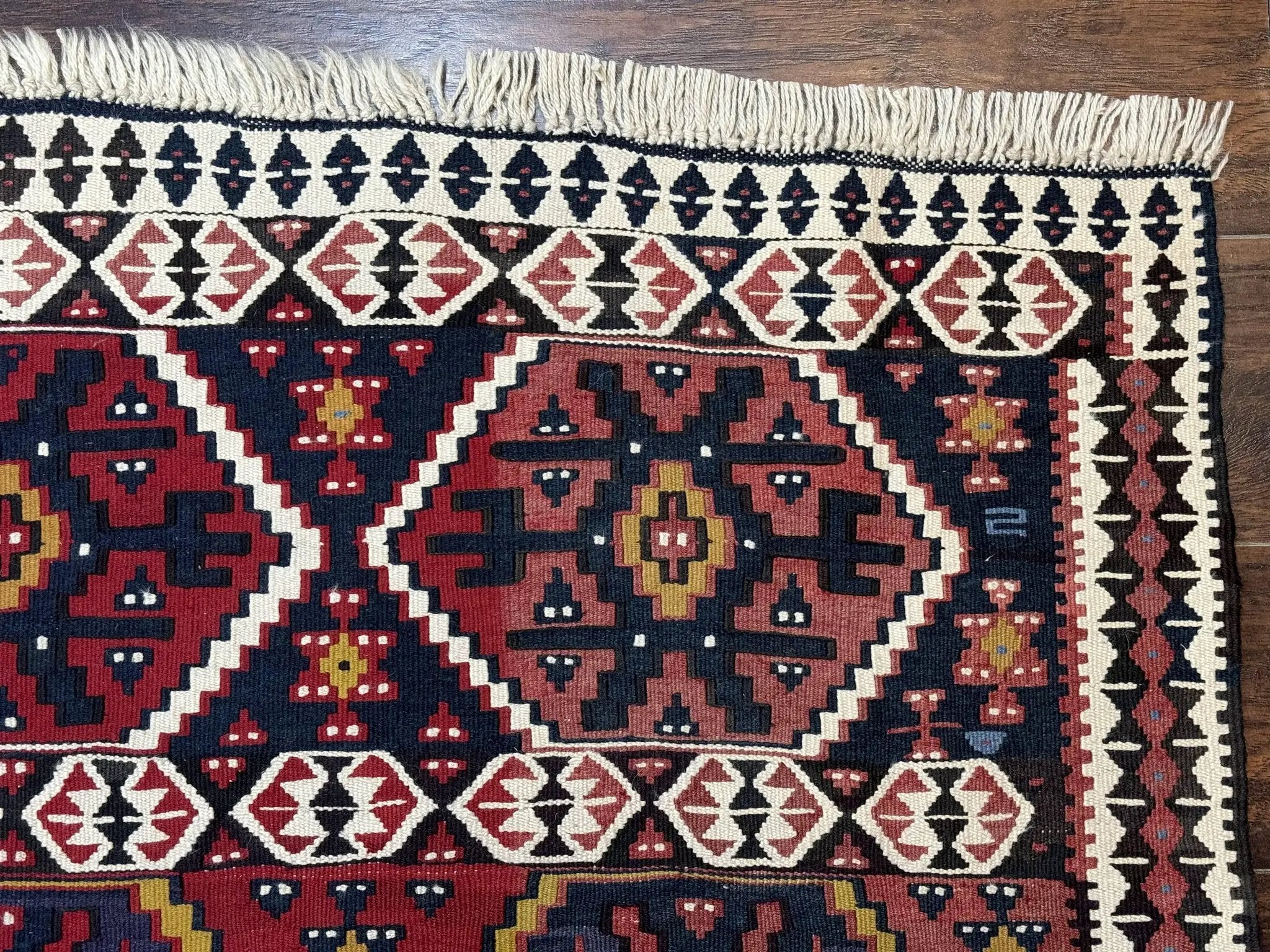 Caucasian Kilim Rug 5x7, Vintage Russian Flatweave Kilim Carpet, Tribal Bohemian Kilim Rug by Jewel Rugs