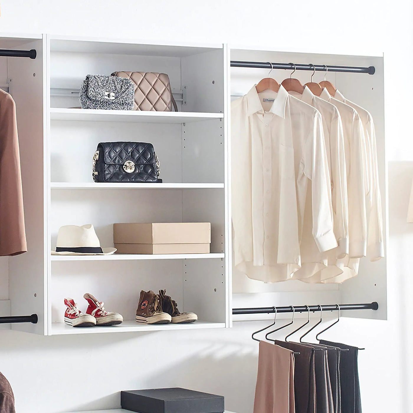 Devi - Wall Mounted Wood Closet System With Modular Units by HouseOfZazla