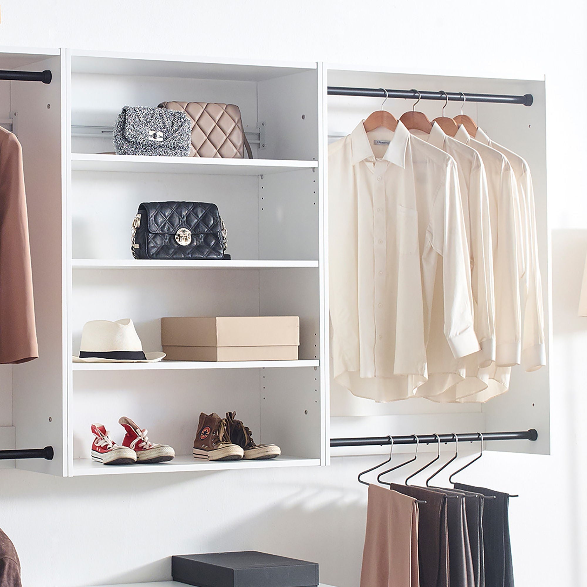 Devi - Wall Mounted Wood Closet System With Modular Units by HouseOfZazla