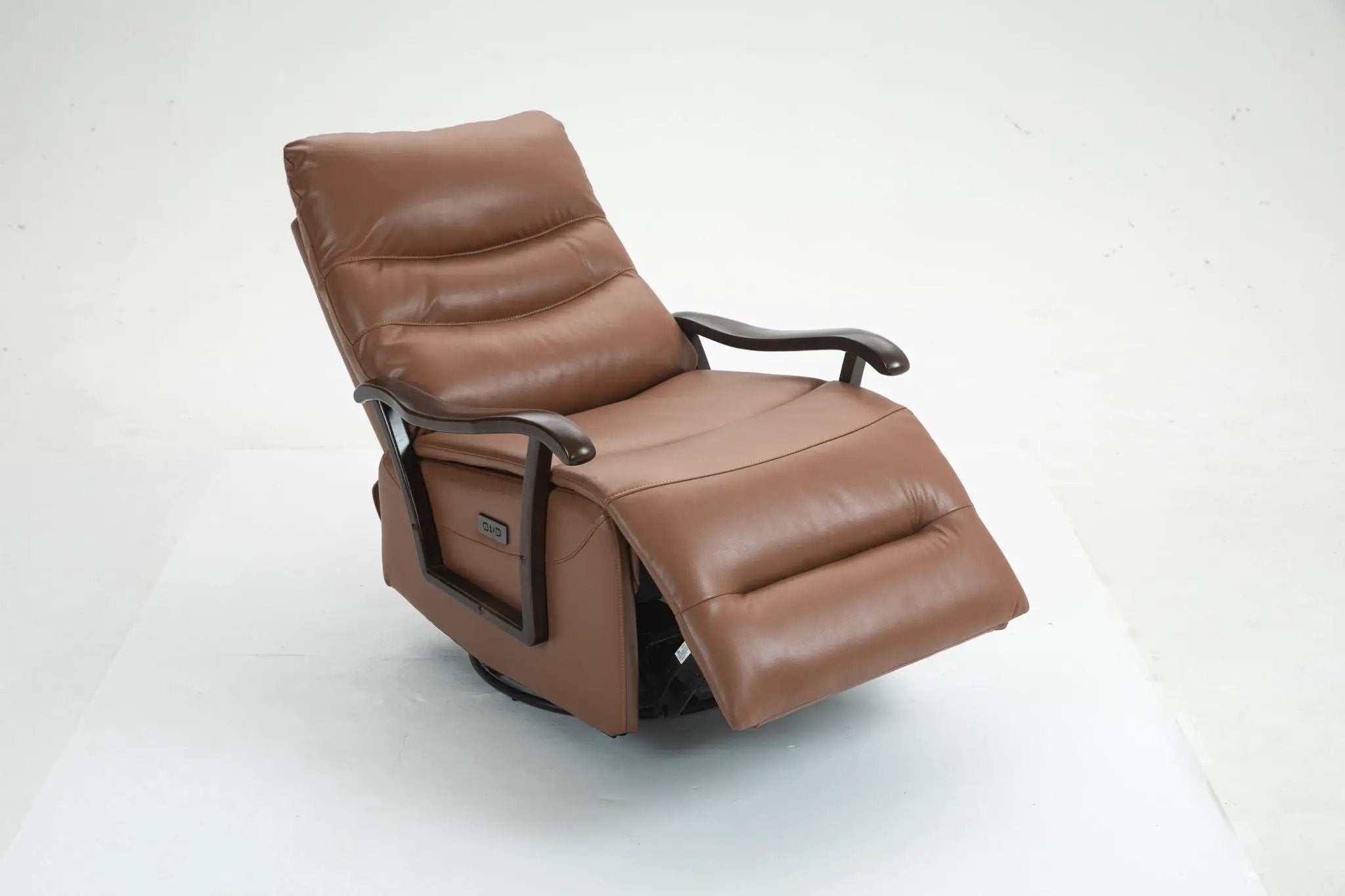 Swivel Rocker Recliner Power Glider Chair With Solid Wood Armrests, Extra Wide Reclining Sofa Chair Upholstered Living Room Single Sofa by HouseOfZazla