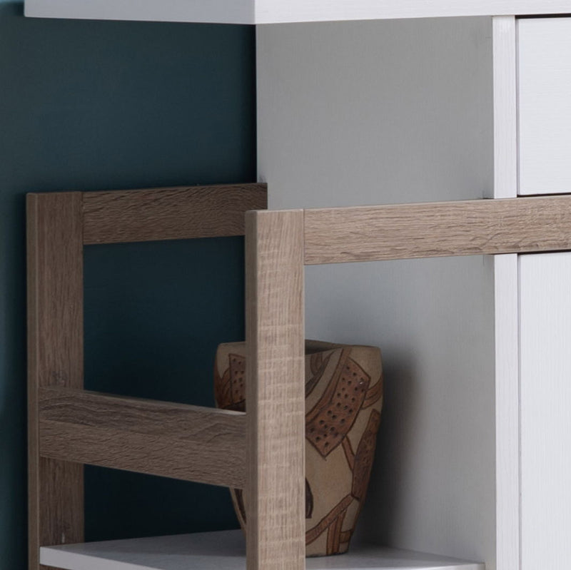 Modern Kitchen Buffet Organizing Cabinet with 4 Shelves - White / Dark Taupe, photo 3 of 10
