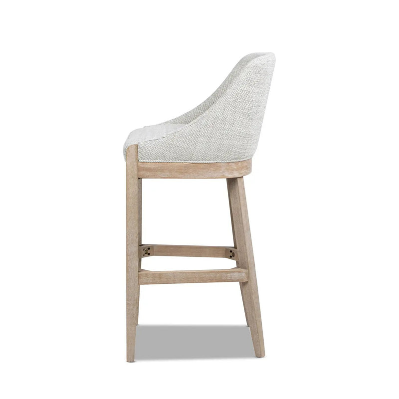 Newport 30.5" Coastal Curved Back Upholstered Barstool by HouseOfZazla