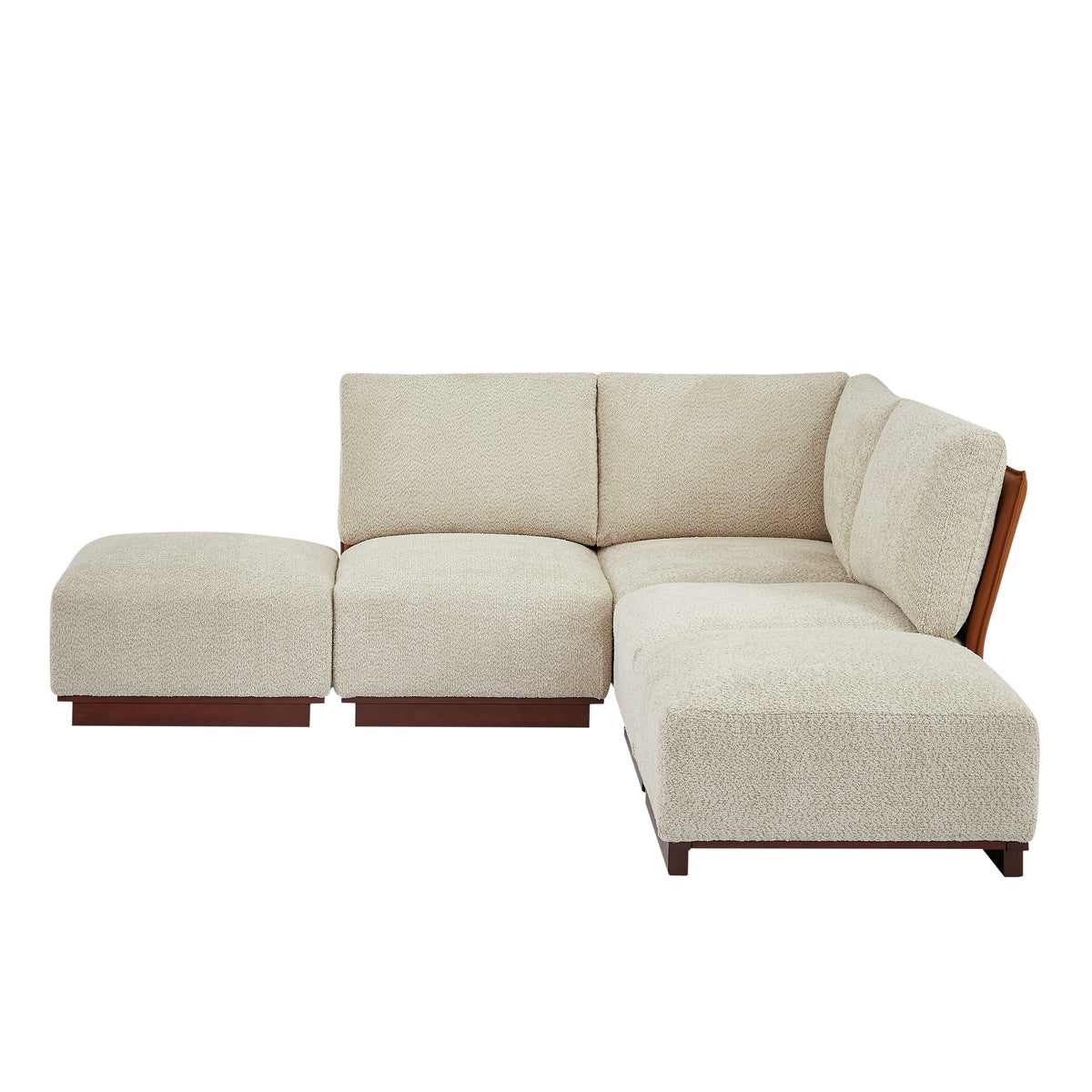 Boucle Modular Sectional Sofa with Deep Ergonomic Seating - Velora 88.5 in., photo 5 of 10