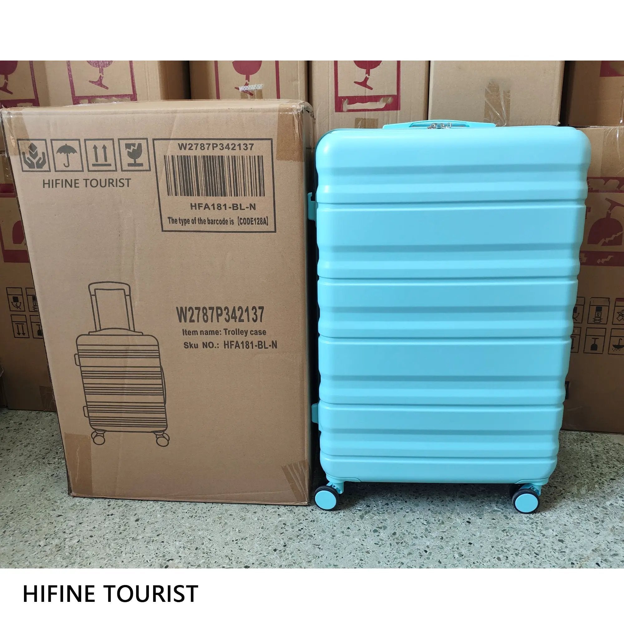 HIFINE Tourist 3-Piece ABS Spinner Wheel Luggage Set (Blue) by HouseOfZazla