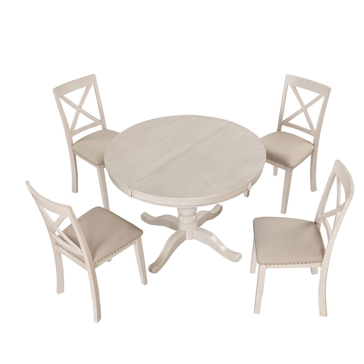 Modern Dining Table Set for 4 with Curved Back Chairs - Beige or Light Brown, photo 8 of 40