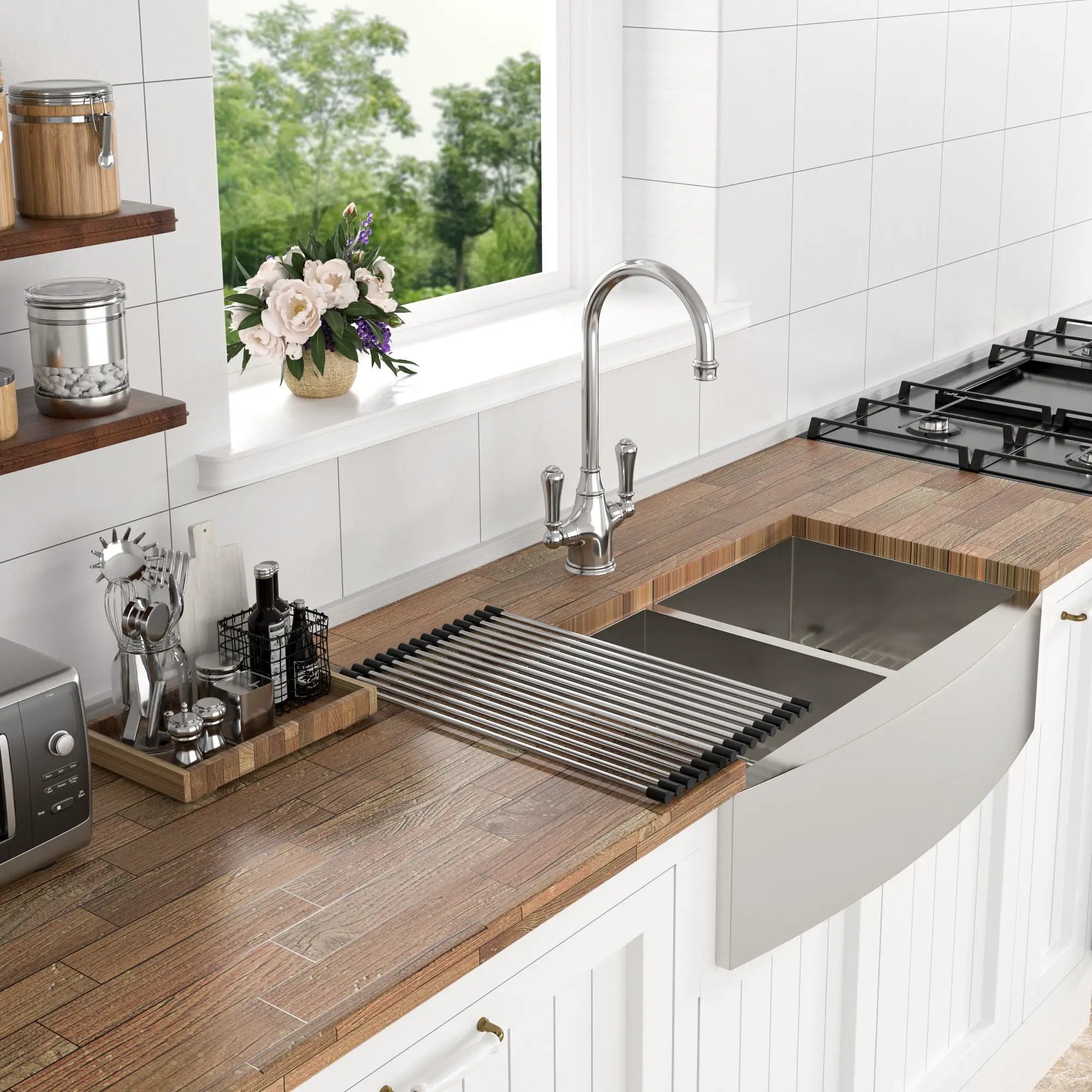 Farmhouse Double Bowl Sink With 50/50 Layout by HouseOfZazla