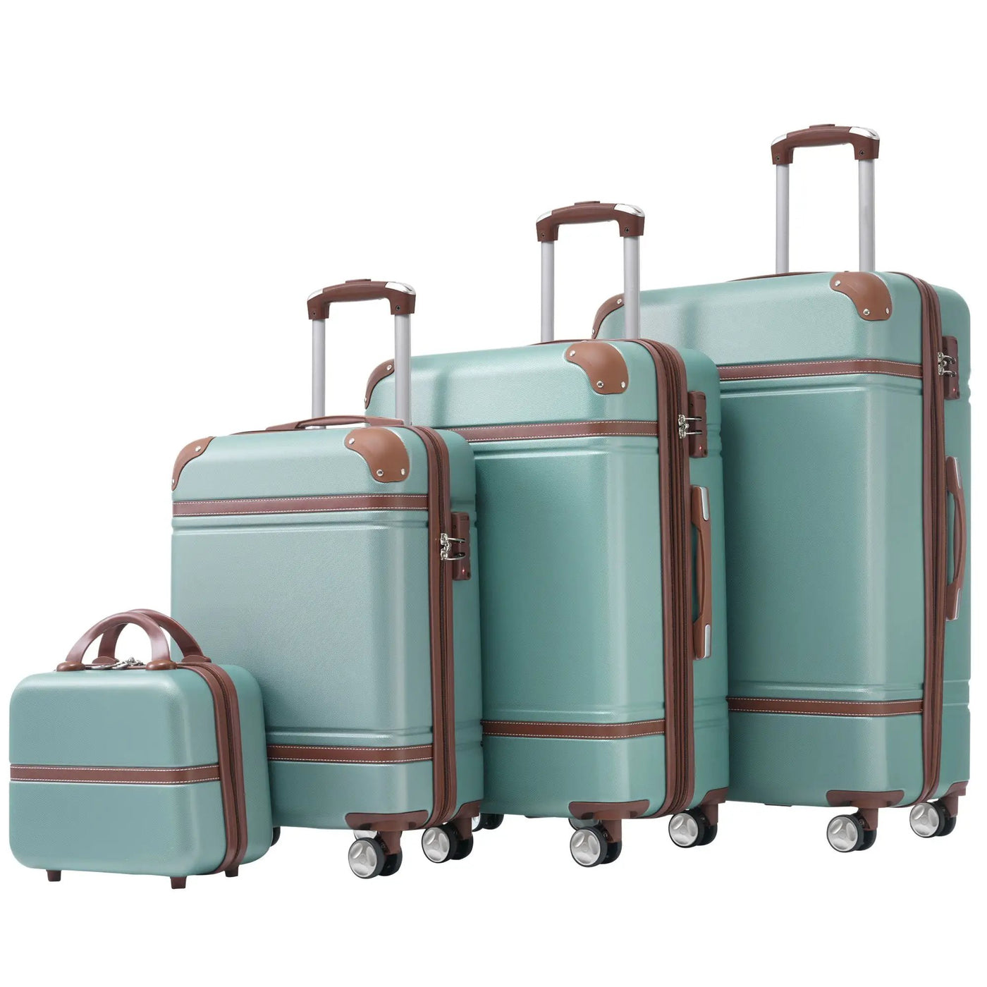 Hardshell Luggage Sets 4 Pieces 20" / 24" / 28" Luggages And Cosmetic Case Spinner Suitcase With Tsa Lock Lightweight by HouseOfZazla