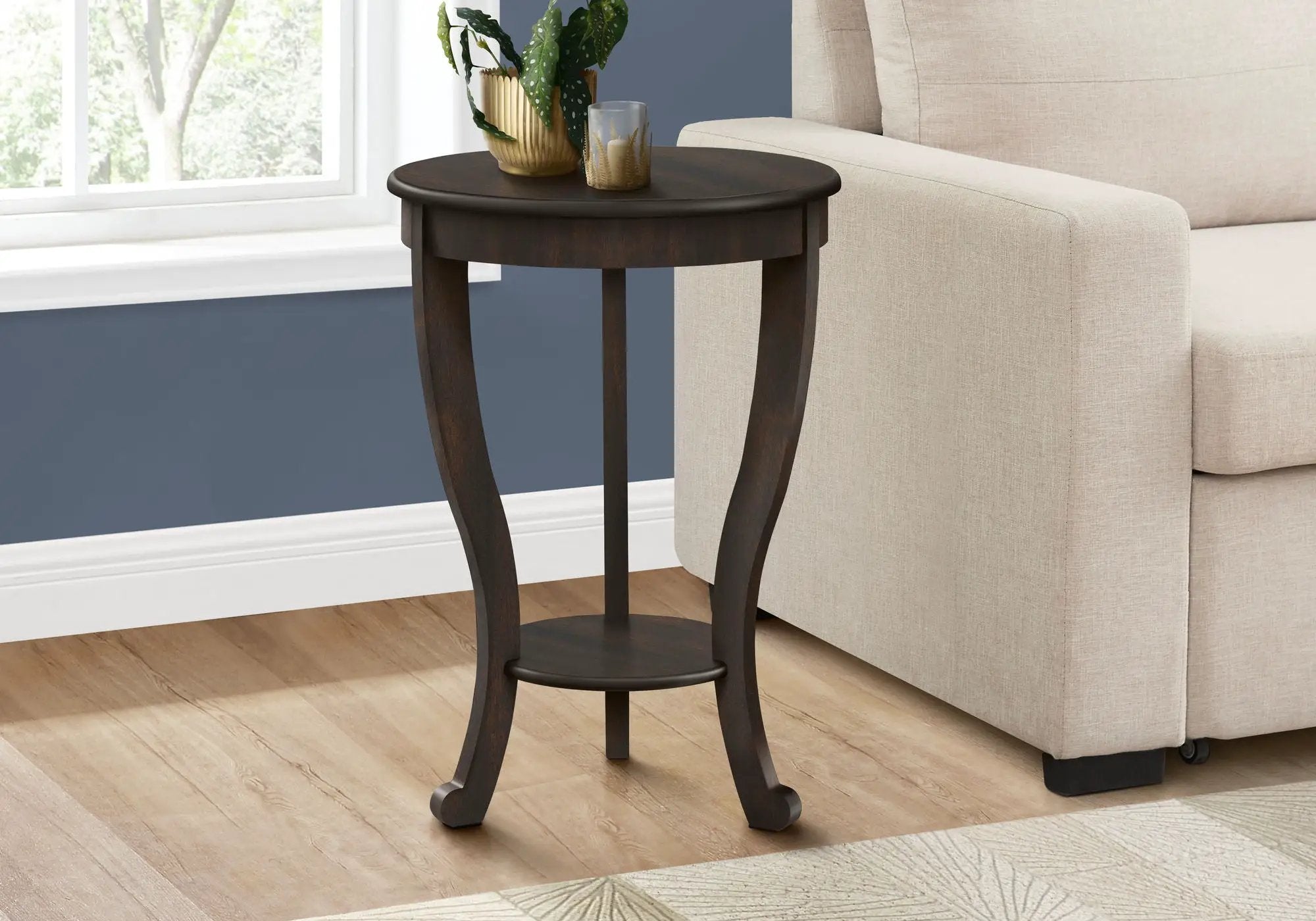 Accent End Table, 2 Tier, Traditional - Walnut by HouseOfZazla