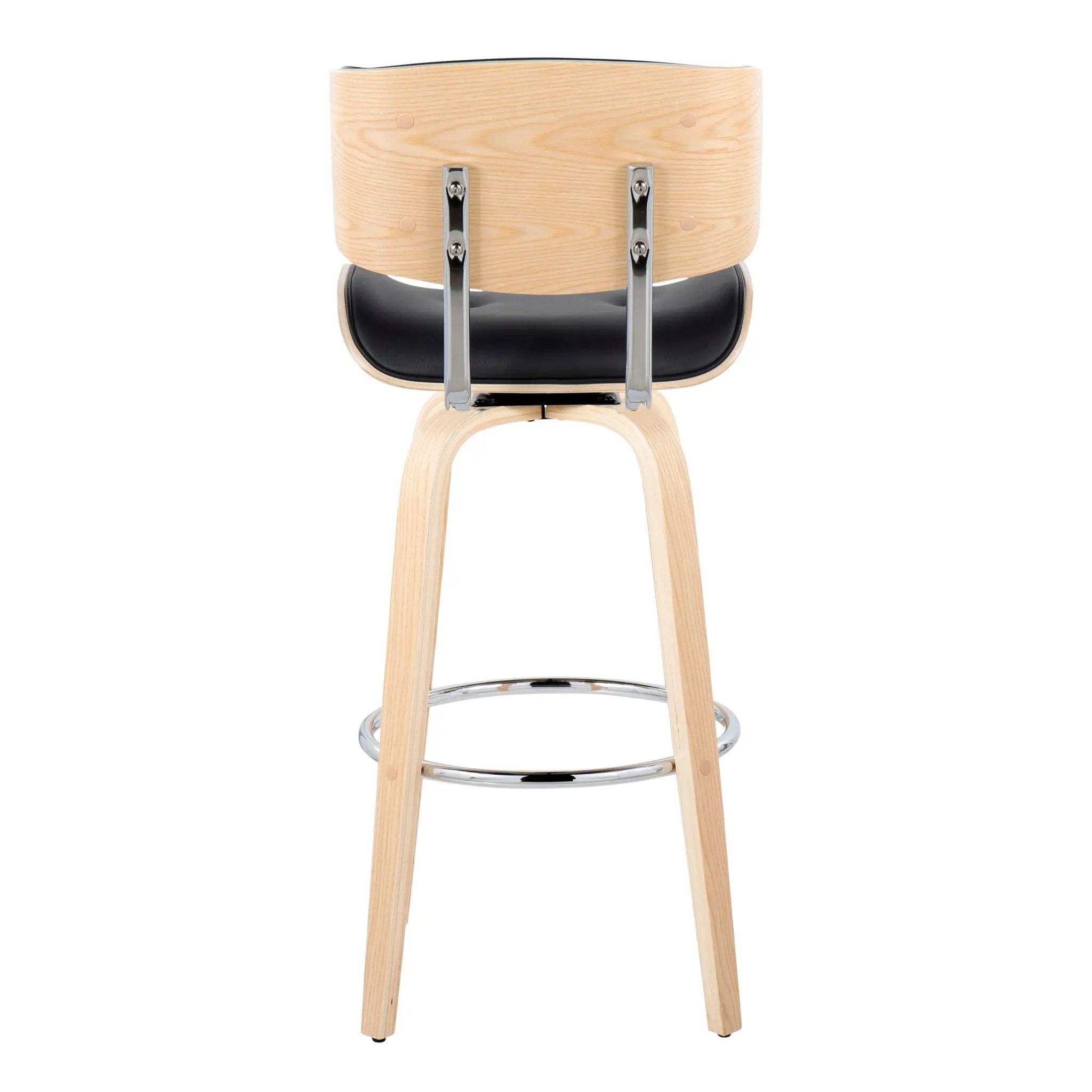 Lombardi - Mid Century Modern Fixed Height Barstool With Swivel With Round Footrest (Set of 2) by Unique Piece Furniture