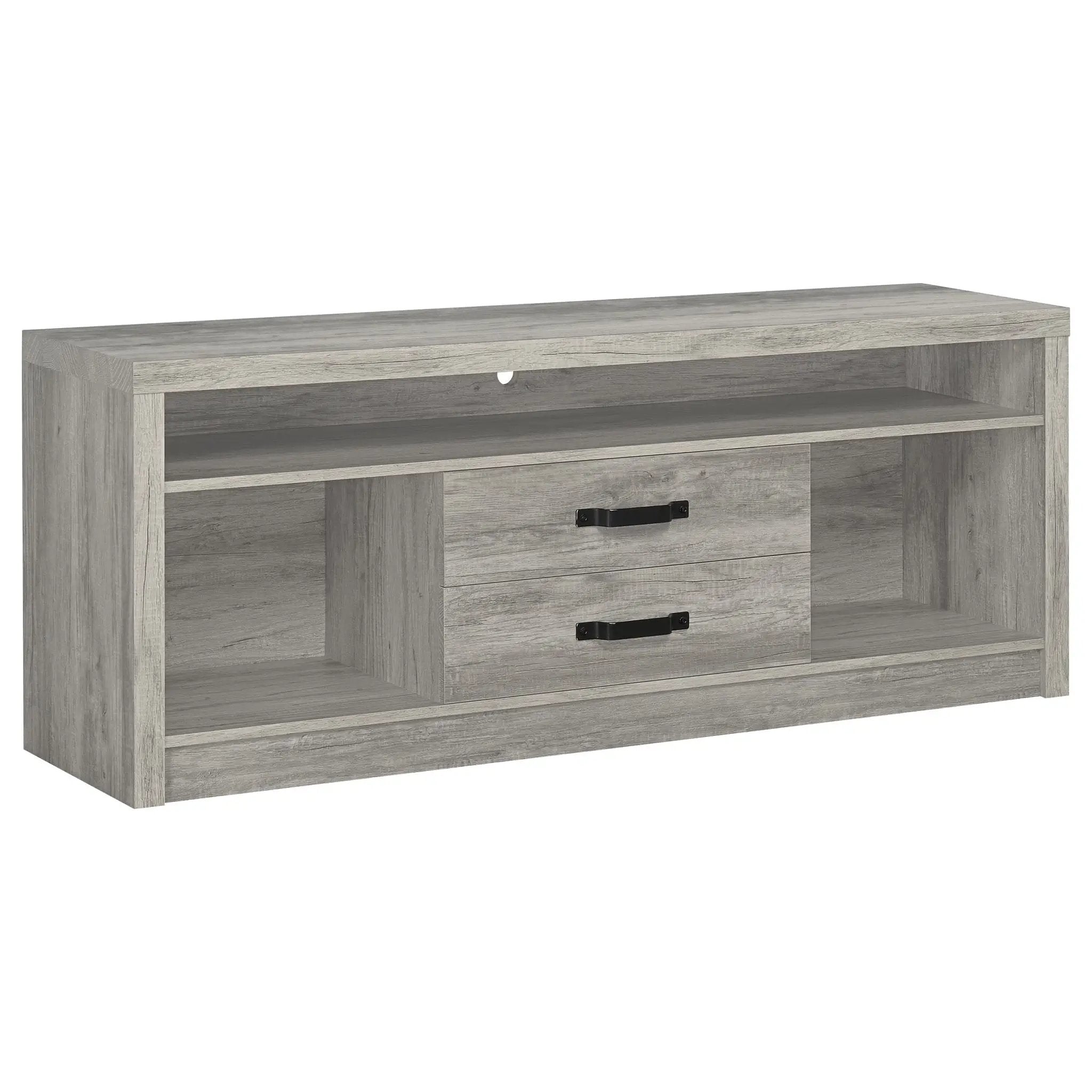 Burke 3-piece 59-inch TV Entertainment Center Grey Driftwood by Unique Piece Furniture