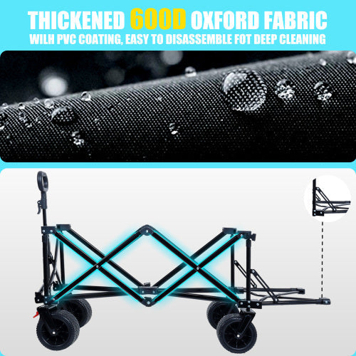 Foldable Wagon with Extended Tailgate and Large All-Terrain Wheels by HouseOfZazla