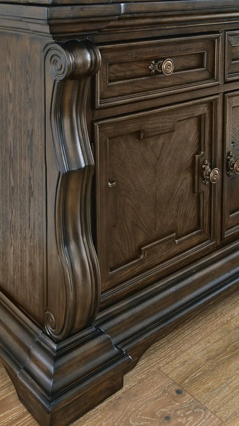 Maylee - Dining Buffet And Hutch - Dark Brown by Unique Piece Furniture