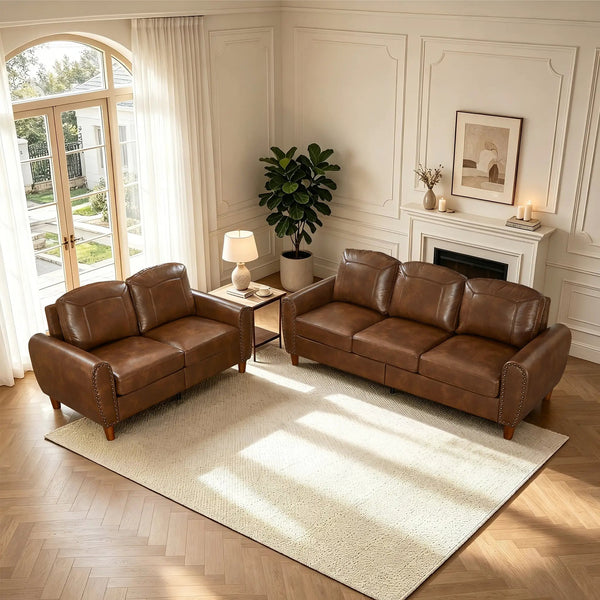 Breathable Faux Leather Sofa For Living Room, photo 2 of 10