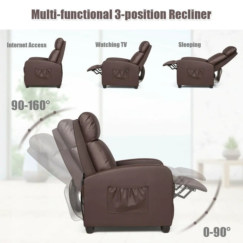 Recliner Sofa Wingback Chair with Massage Function by DirectDeals