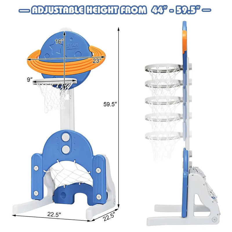 3 in 1 Height Adjustable Kids Basketball Hoop Set with Balls by DirectDeals