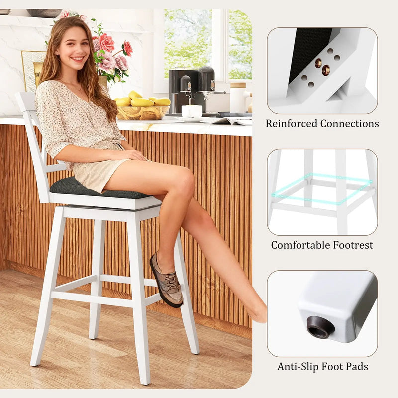 Counter Height Swivel Bar Stools with Upholstered Seat by DirectDeals