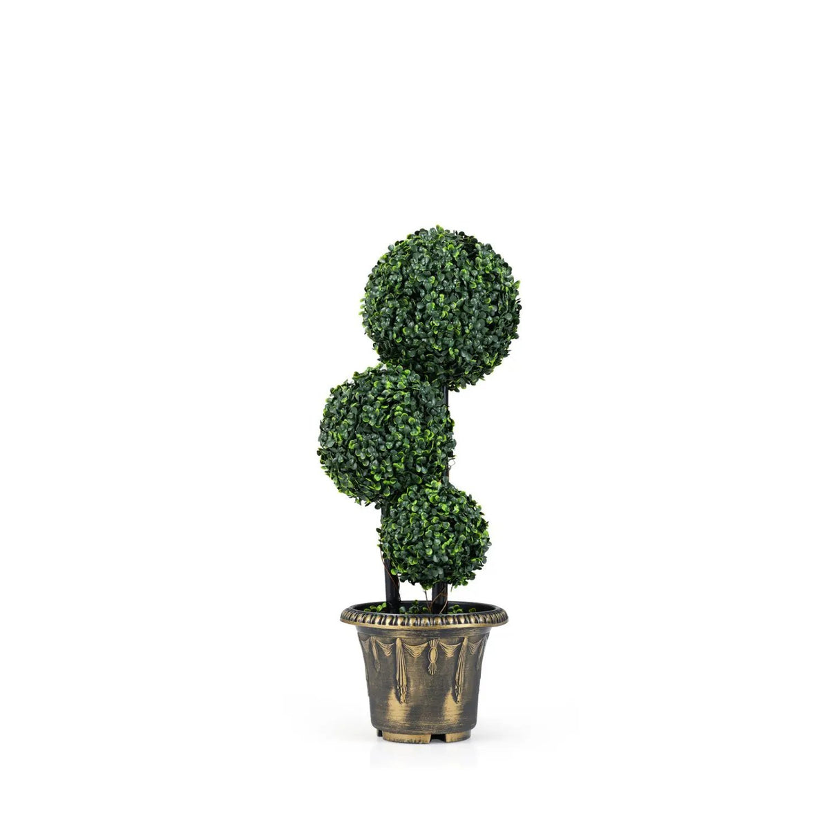 29 Inches Artificial Boxwood Topiary Tree Triple Ball Shrubs by DirectDeals