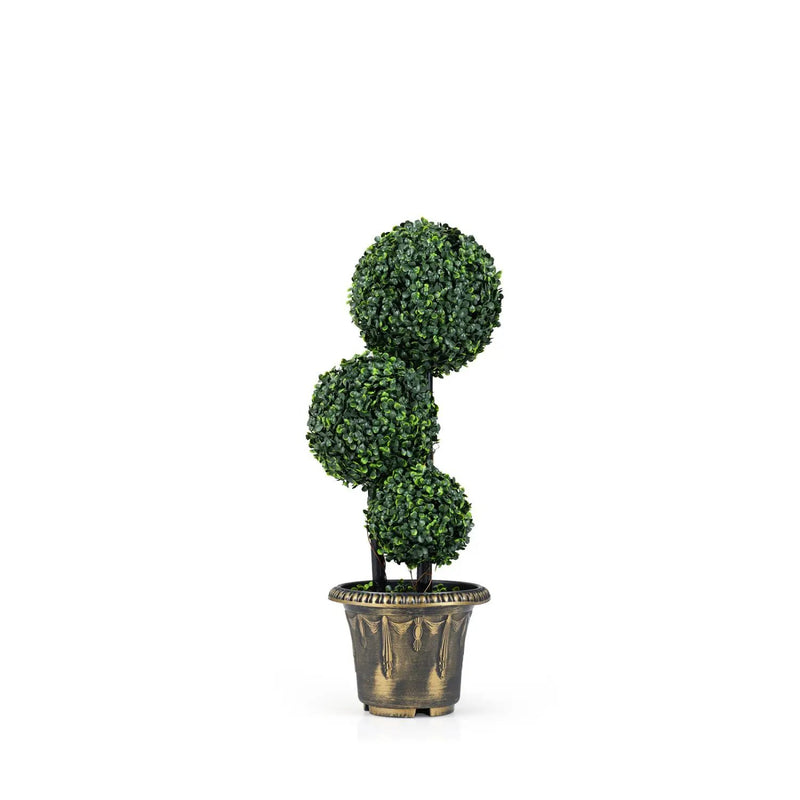 29 Inches Artificial Boxwood Topiary Tree Triple Ball Shrubs by DirectDeals